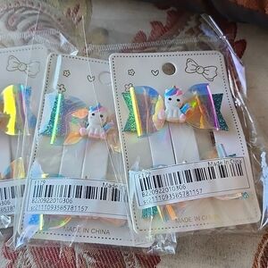 Unicorn sparkly bow